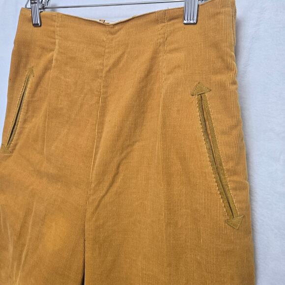 Renny Womens Vtg 90s Y2K Equestrian High Waist Corduroy Leather Riding Pants 8 - Picture 3 of 12
